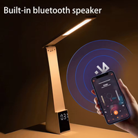 LED Table Lamp With Alarm Clock 3 Color Temperature Stepless Dimming USB Charging Night Light Eye-Protection Reading Desk Lamps