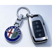 1 Piece for Alfa Romeo 90mm*33mm Fashion Key Ring - Creative Four Leaves Steel Keychain Lucky Jewelry Model