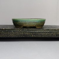 Popular Oval shape Glazed Bonsai Pot with Line design