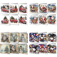 6 Kits de cartes de vœux DIY style Noël à peindre au diamant, pour exprimer un amour muet et une romance à écrire
