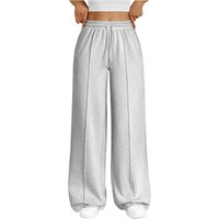 Wide Leg Pants For Women’S Fleece Lined Sweatpants Straight Pants Bottom All-Math Plain Fitness Joggers Pants Travel Basic