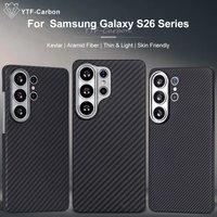 YTF For Samsung Galaxy S26 Ultra Aramid Fiber phone case for magnetic S26 plus Thin Luxury S26 cover protective Kevlar case