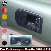 For Volkswagen vw Beetle 2001-2012 ABS red carbonfiber Inner Door Bowl Panel Inside Handle Protector Cover Interior Accessories