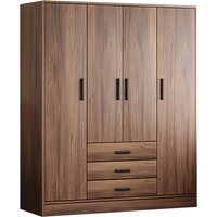 New wardrobe, retro walnut home bedroom small apartment assembly storage cabinet