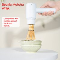 White Matcha Electric Quickly Whisking Tool Wireless Type-C Interface Rechargeable One Button Start Electric Matcha Whisk Device