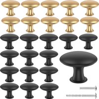 25Pcs Drawer Knob Set Zinc Alloy Cabinet Handles Rustproof Gold Dresser Knobs with Screws Decorative Drawer Pull Handle Furnitur