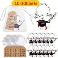 10-100Sets 2026 Graduation Keychain Set with Tags & Bags, for HS, College, Nurse Grads, Friends, Backpack Charm