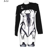 AniLV Game Future Virtual AI Punk Cyber Mecha Agent Uniform Mechanical Bodysuit Jumpsuit Outfits Cosplay Costumes