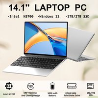 14.1" Ultra Slim Notebook 16GB RAM 2TB SSD Intel N3700 Gaming Laptop 1920*1080 Display Office Study Computer PC Windows 11 Pro