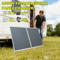 1000W Folding Solar Panel with 12V Output for Home, Reliable Car Charging, and All Your Camping Power Needs
