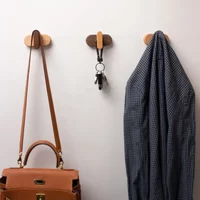 Nordic Solid Wood Hook Walnut Wall Mounted Hanger for Bathroom Bedroom Coat Towel Key Holder Home Decoration Hooks