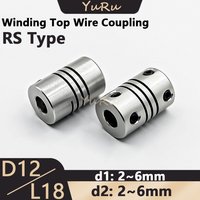 1PCS D12L18 Winding Top Wire Elastic Coupling Aluminum Alloy Bore 2/3/3.17/4/5/6/mm Shaft CNC D12 L18 Jaw Shaft Motor Coupling