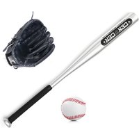 Baseball Balls Set Baseball Bat+Baseball+Baseball Gloves 25in Aluminum Alloy Baseball Bat 10.5in PVC Kids Baseball Glove Kit