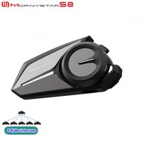 Casque de moto Bluetooth Mornystar S8 avec interphone 1200M BT5.4, communicateur pour 6 motards, étanche, radio FM, musique