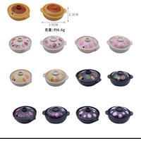 1Pcs Dollhouse Simulation Mini Casserole Openable Plastic Stewed Pot Miniature Kitchen Scene Food Play Model Decor Accessories