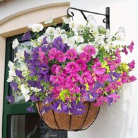 4pcs artificial flowers, fake silk, morning glory, eucalyptus trees, UV resistant plants, garden, summer villa, outdoor decorati