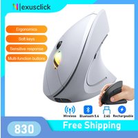 2.4GHz Bluetooth Wireless Mouse Rechargeable Vertical Mice Ergonomic 3Adjustable 1600DPI 6Buttons for Laptop PC Computer Desktop