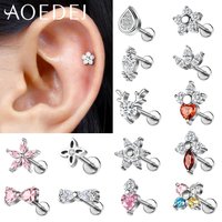 AOEDEJ 1 Piece 16G Threadless Stainless Steel Lip Studs 6/8/10MM Labret Piercings Star Bow Shape Earring Helix Cartilage Jewelry