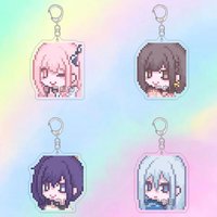 Yoisaki Kanade Pixel Style Anime Keychain Asahina Mafuyu Acrylic Key Chain Man Kawaii Key Ring Women Bag Pendant Ornament Gift