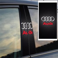 2 pegatinas decorativas para el pilar central de la puerta del coche, accesorios para Audi A1 A2 A3 A4 A5 A6 A7 A8 Q5 Q7 C8 B8