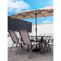4.5M Patio Outdoor Umbrella With Cover Double Sided Large Umbrella 4.5M with Crank Handle for Deck, Lawn, Backyard and Pool, Tan