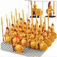 21PCS Medieval Ancient Roman Warrior Series Spartan 300 Warrior Children's Building Block Toys DIY Micro Scene Ornaments
