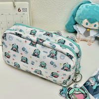 Kawaii Anime Miku Large Capacity Pencil Case Virtual Singer Stationery Bag Student Coin Purse Collectible Gift Fans