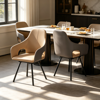 Swivel Dining Chairs Set of 2 Microfiber Leather Kitchen Dining Room Chairs with Arms High Backrest Leisure Side Chairs for Homes