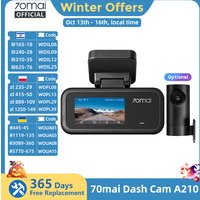 【Nouveau】 Caméra embarquée 70mai A210 1080P HDR Vision nocturne Prise en charge du double canal Supercondensateur intégré GPS Wi-Fi6 Surveillance de stationnement 24h/24