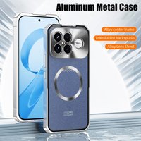 Aluminum Metal Frame PC Back Case For POCO F8 Ultra F8 Pro X8 Pro Max Magnetic Wireless Charging