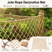 Natural Jute Rope Netting Garden Plant Support Climbing Trellis Hemp Mesh Fence for Balcony Stair Protection Outdoor