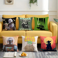 film s-star W-wars The Mandalorian Grogu chibi soft pillowcase Sofa Home Living Room Decor Protective Covers hogar pillowcover