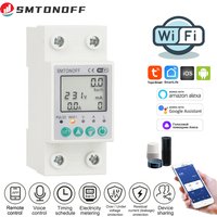 tuya smart life wifi Smart Energy Meter Power kWh Meter Earth Leakage Over Under Voltage Protector work with alexa smart home