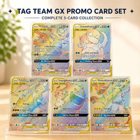 Anime Collectible Cards Tag Team GX Rainbow Rare Set Gengar & Mimikyu Pichu& Zekrom Holo Foil Collectible Trading Cards Gift