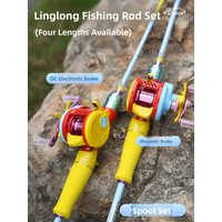 Haotun Linglong Drum Wheel Set Far Casting Electronic Brake Anti-explosion Line Stream Carp Fishing Rod Ultralight UL 2-Piece