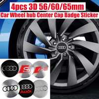 4pc 3D Styling 56/60/65mm Car Emblem Wheel hub Center Cap Badge Sticker for Audi Sline A3 A7 A5 quattro Q3 Q5L Q7 S7 RS5 RS8 RS6