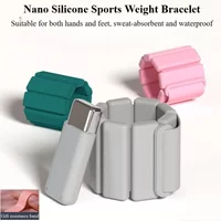 A Pair Sports Weight-bearing Bracelets Adjustable Wearable Wrist & Ankle Silicone Weights Bracelets for Running Training Fitness