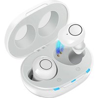 JINGHAO Hearing Aids Lightweight Adjustable 6 sound Volume Long use time Rechargeable Hearing Amplifier White