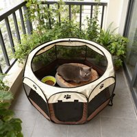 Foldable Detachable Octagonal Fence Pet Tent Kennel Cat Delivery Room Puppy Shelter Summer Outdoor Household Dog Fences Cat Cage