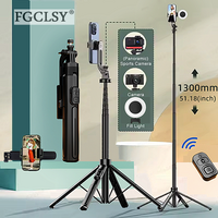 FGCLSY 360 ° rotation Wireless Selfie Stick Tripod with Bluetooth Remote Portables Foldable Stand for Phone Vlog Shooting Record