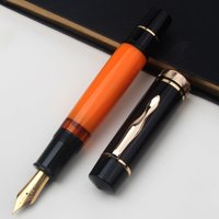 MAJOHN P139 Wysokiej Jakości Pióro Wieczne z Mechanizmem Tłokowym, Korpus z Żywicy, Ebonit, Rozmiar Końcówki 8, Końcówka 40, Obrotowy Kapsel, Możliwość Przyklejenia, Prezent Biurowy