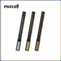 DSPIAE MKS Super Metallic Markers 3 Colors Brush Pen Set Paint Tool Sets Model Tool One Pole Double Headed 0.5mm 2.0mm Pen Tip