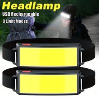 Powerful COB LED Headlamp Type-c Rechargeable Portable Head Flashlight Built-in Battery Outdoor Fishing Lantern Waterproof Torch