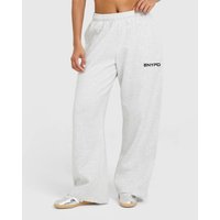 ENYFD Women's Oversized Wide Leg Jogging Pants Embroidered Logo Straight Sweatpants for Fitness,Yoga, Casual Lounge & Training