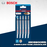 Bosch 2608900551 EXPERT T308B 117mm Jigsaw Blade 5Pcs, 2-side Clean Cutting for Solid Wood Board, Power Tool Accessory