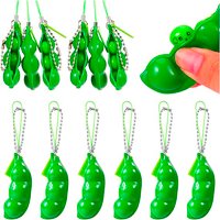 3PCS Squeeze Bean Keychain Fidget Pea Gifts for Teenager Boys Girls Kids Adults Anxiety Stress Relief Toys Party Favors Supplies