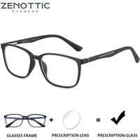 ZENOTTIC Fashion Unisex Square Prescription Glasses Anti Blue Light/Photochromic/ Myopia/Hyperopia/Progressive Eyeglasses