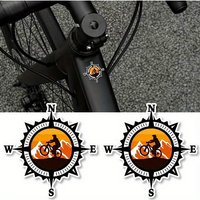 AliExpress NONE 2Pcs 2D PET Compass Riding Stickers Scratch Concealing Decals for Bicycle Seat Post Frame Outdoor Decoration Laptop Stickers