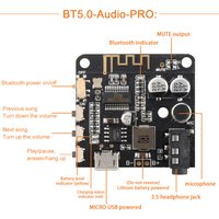3.7-5V DIY Bluetooth 5.0 Audio Receiver Module MP3 Bluetooth Decoding Board With Microphone And Switch BT 5.0