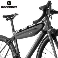 ROCKBROS 1.5L Full Waterproof Bike Bag Front Tube Triangle Lengthed Double Zipper Scratch-resistant Bicycle Bag Bike Accessories